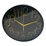 Reloj De Pared 24 Cm Estructura Negro