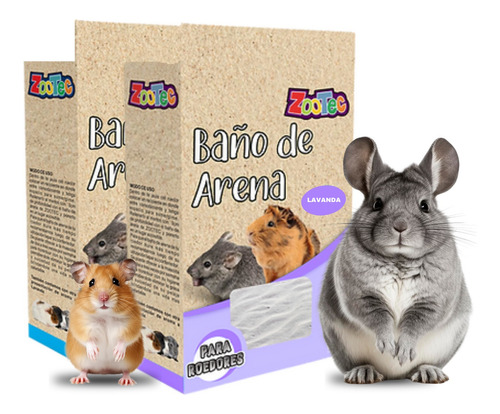 Arena Chinchilla Baño Roedores Jerbos Hamsters Sustrato X3