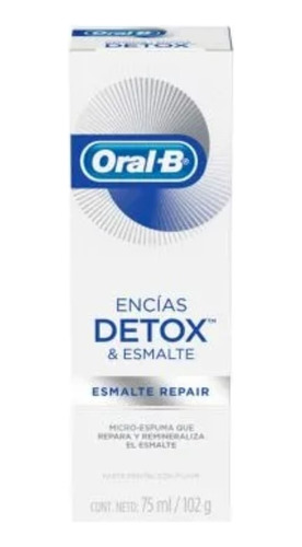 Pasta Dental Oral B Encías Detox Y Reparación De Esmalte