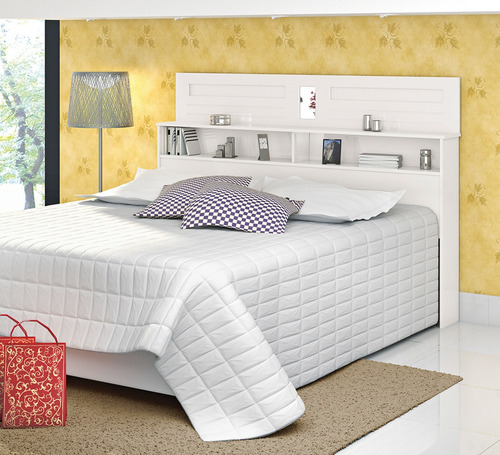 Cabeceira Para Cama Queen Size Quarto Florença Cor Branco