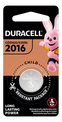 Pila Duracell De Botón Cr 2016 Paquete Con 1 Pza