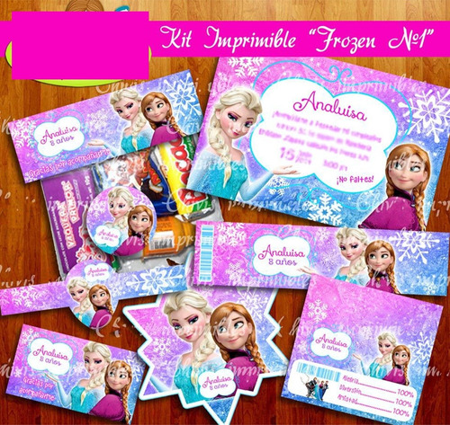 Kit Imprimible Congelados Princesas Olaf Elsa Anna A12