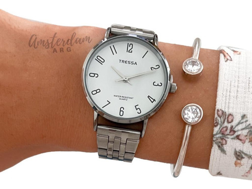 Reloj Tressa Dama Mod Punta  Metal  Clasico   ..clock-time..