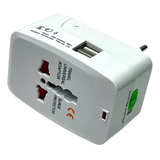 Adaptador Mundial Enchufe Universal Con 2 Usb 110v 220v 