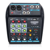 Mesa De Som Bt 4 Canais Usb Audio Mixer Phantom Power 48v