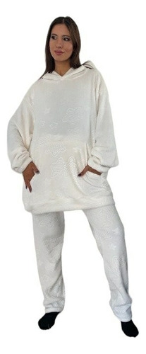 Pijama Conjunto Polar Soft Pantalón Buzo Premium Invierno Oc