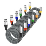 Cableet Paquete De 6 Cables De Microfono Xlr De 25 Pies, Cab