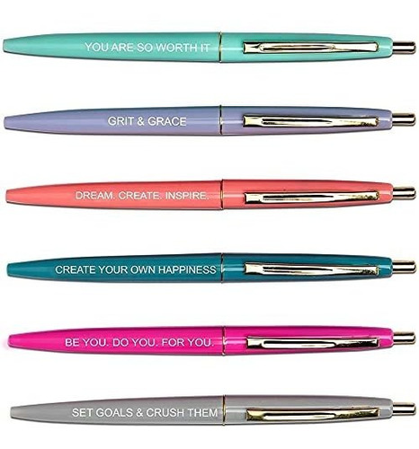 Bolígrafo - Ballpoint Pens With Inspirational Quotes (6 Colo