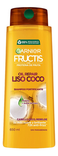 Shampoo Anti-frizz Liso Coco Fructis Garnier 650ml