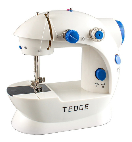 Mini Máquina De Coser Portátil Eléctrica Tedge Color Blanco Con Azul