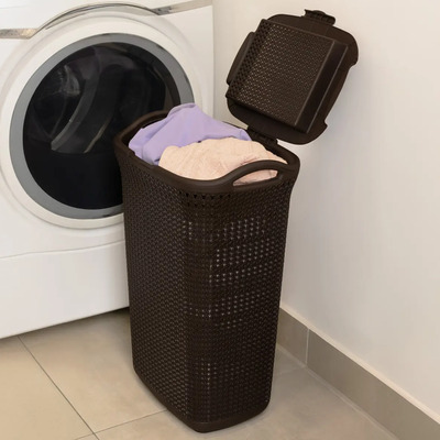 Cesta Organizadora Para Ropa Mq Color Marrón Tipo Rattan | Meses sin interés