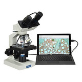 Microscopio Led Compuesto Binocular De Laboratorio Omax 40x