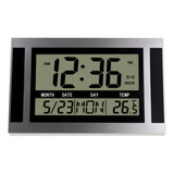 Reloj Digital De Pared Lcd Con Calendario De Temperatura Con