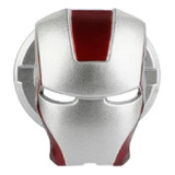 Capa Botão Ignição Start Stop Decorativa Iron Man Prata Verm