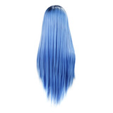 Peruca De Renda Frontal Y Gradient Color Chemical Fiber Long