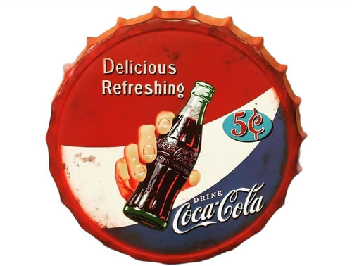 Placas Metalicas Tapa 40 Cms  Retro Cocacola, Beer , Hambur