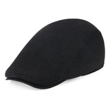 Gorro Boinas Hombre Negra Plano Tradicional 