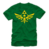 Camiseta Trifuerza The Legend Of Zelda - Logo Dorado Verde
