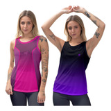 Kit 2 Blusa Regata Feminina Fitness Academia Caminhada