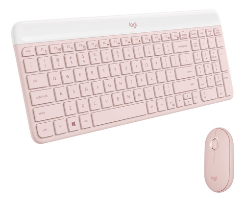 Teclado + Mouse Logitech Inalambrico Con Conexion Usb Rosa