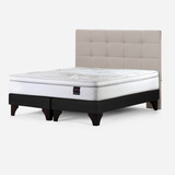 Cama Europea Rosen  Art 4 2 Plazas + Respaldo Issey