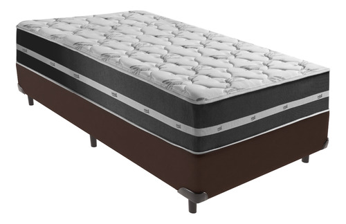 Cama + Box Solteirão Marrom Classicblack Frete Grátis 96x203