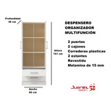 Despensero Organizador Mueble De Cocina Baño 2 Puertas 60 Cm