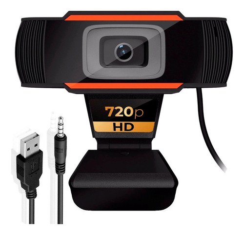 Camara Web Hd 720 Microfono Webcam Zoom Streaming Pc Cuo Color Negro