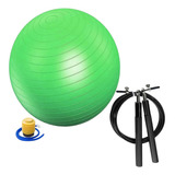 Bola Pilates 65cm Suiça E Corda Pular Speed Rope Crossfit