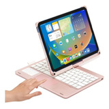 Funda Con Teclado Marca Henghui / Para iPad 10th /360°/ Rose