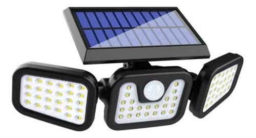 Foco Triple Luz Solar Cabezal Ajustable Sensor Movimientos