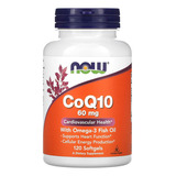 Coenzima Coq10 60mg + Omega3 Now Foods 120soft Importado