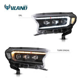 Pair Drl Led Headlights For Ford Ranger 2015-2020 Sequen Yyb