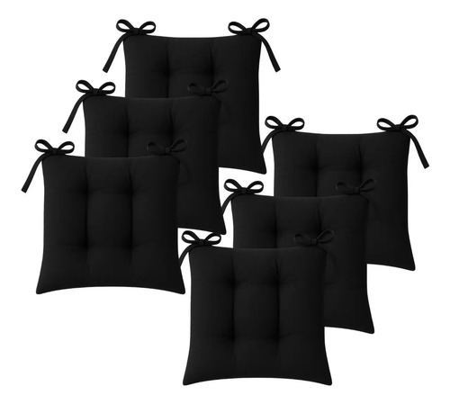 Set De 6 Cojines Para Silla Tesso Home Con Cintas 42x42x7cm