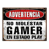 Carteles De Chapa Vintage Gamer No Molestar Playstation Play