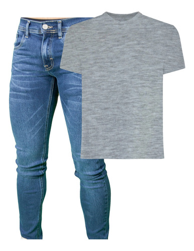 Jeans Skinny Stretch Y  Playera Cuello Redondo