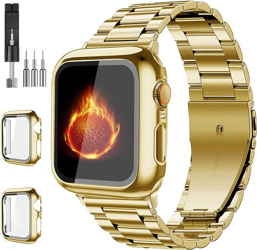 Malla Y Protector Pantalla P/apple Watch Ultra 2 49mm Gold