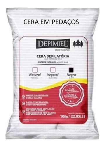 Depimiel Cera Depilatória Lama Negra Espanhol 10kg