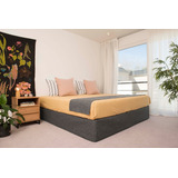 Combo Cubre Sommier Lino + Pie De Cama 2 Plazas 140x190 -k&q