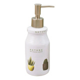 Dispenser De Jabon Liquido Baño Ceramica Blanco Linea Cactus