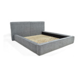 Cama Lennon Queen Color Gris Poliéster