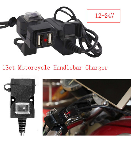 Cargador De Manillar De Motocicleta G Dual Usb De 12 V Con C