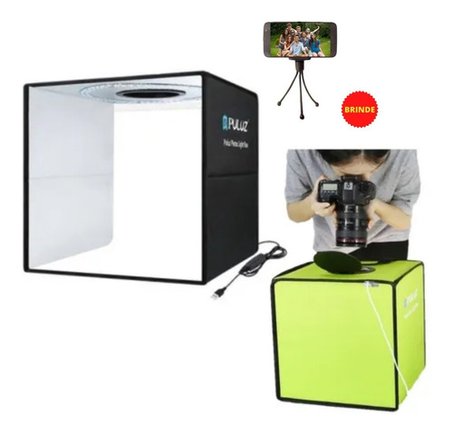 Caixa De Luz Fotográfica 30 Cm/ 2 Opções De Box + Mini Tripé