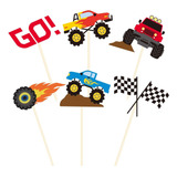 48 Pieces Monster Truck Blaze Car Cupcake Toppers Racin Cake