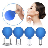 4pcs Silicone Glass Jar Care Face Vacuum Sucção