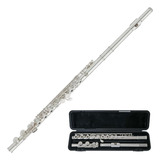 Flauta Transversal Yamaha Yfl-222 Estudante C Prata