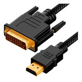 Dvi D Hdmi Adaptador Cabo De Nylon Reforçado Filtro 2 Metro