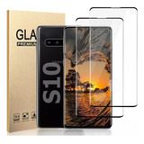 2 Piezas Mica De Cristal Templado Curvo 3d Para Samsung S10