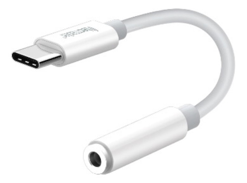 Adaptador Convertidor Audio Tipo C A 3.5mm Tecmaster Blanco