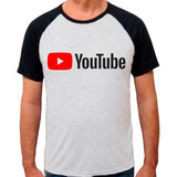 Camiseta Raglan Youtube Yt Youtuber Internet Site Logo Blusa